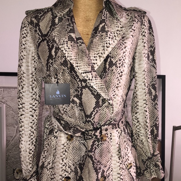 LANVIN 
snakeskin print double-breasted trench coat Size 36 - Picture 5 of 12